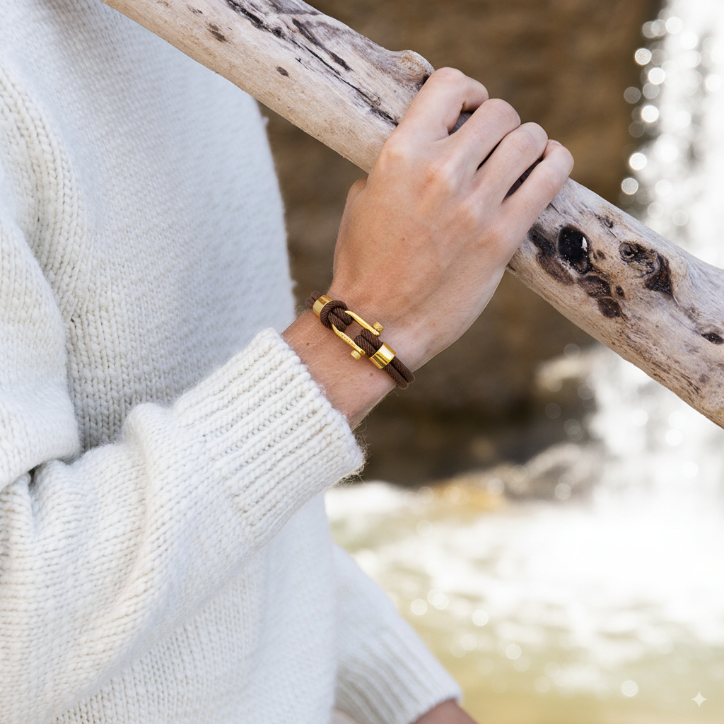 Malibu Gold Brown Rope Bracelet Kaia