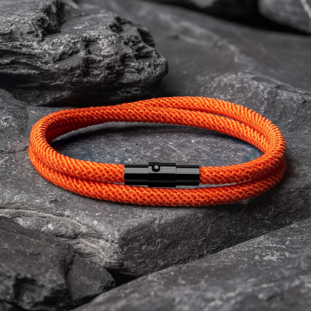 Wave Orange Minimalist Rope Bracelet Kaia