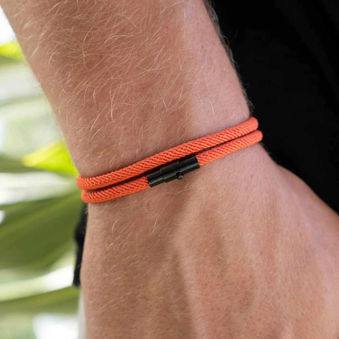 Wave Orange Minimalist Rope Bracelet Kaia