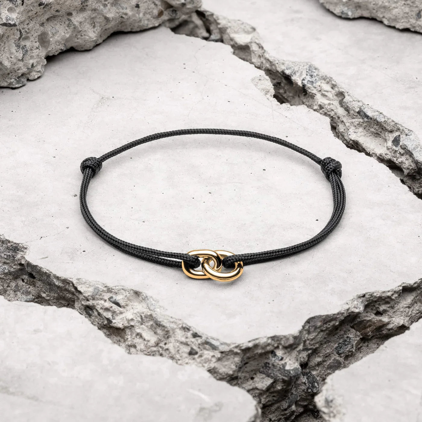 Orbital Black Adjustable Rope Bracelet Kaia