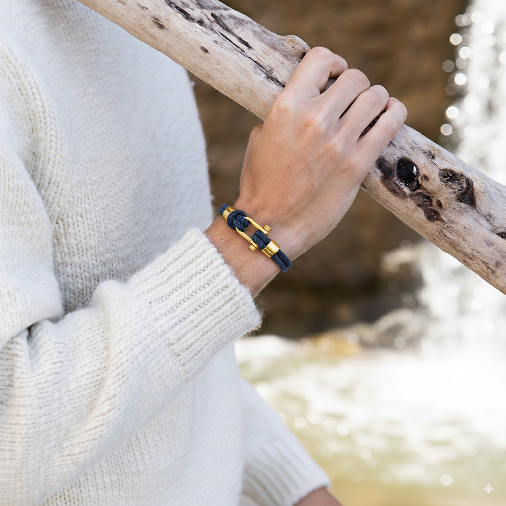 Malibu Gold Blue Rope Bracelet Kaia