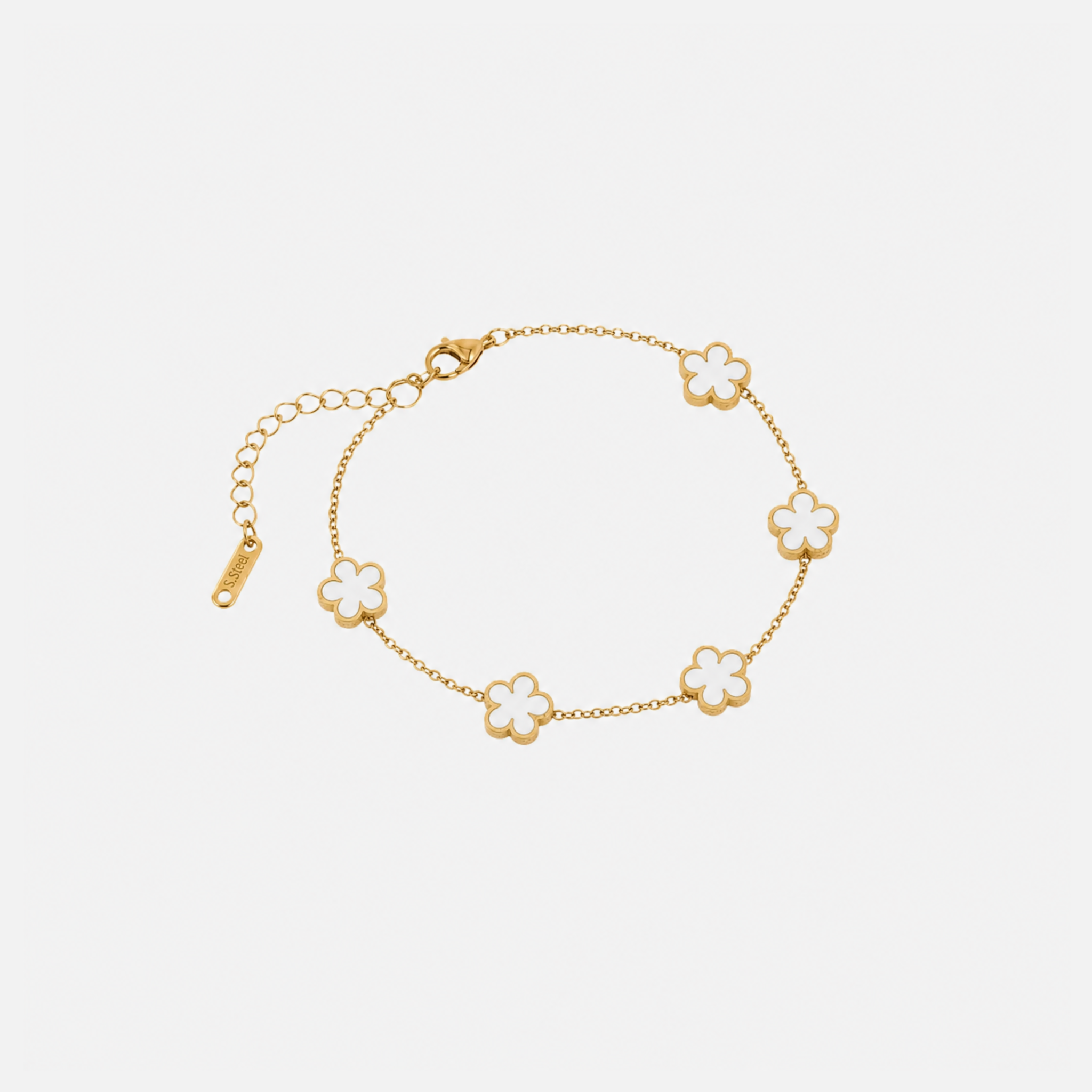 Pulsera Trèfle Oro y Perla