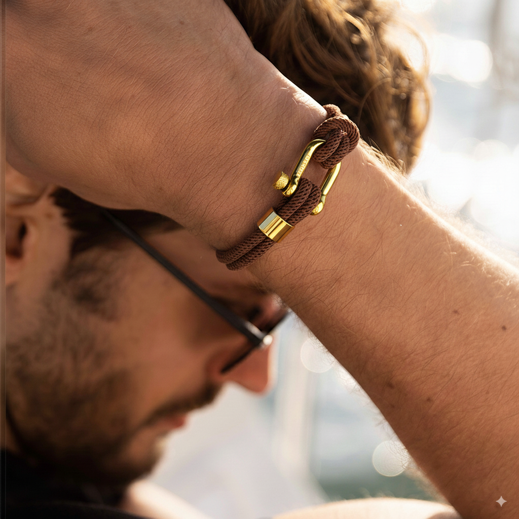 Malibu Gold Brown Rope Bracelet Kaia