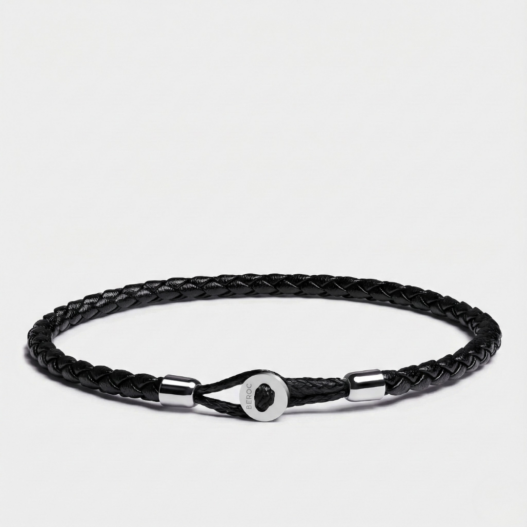 Uno Silver Minimalist Leather Bracelet Kaia