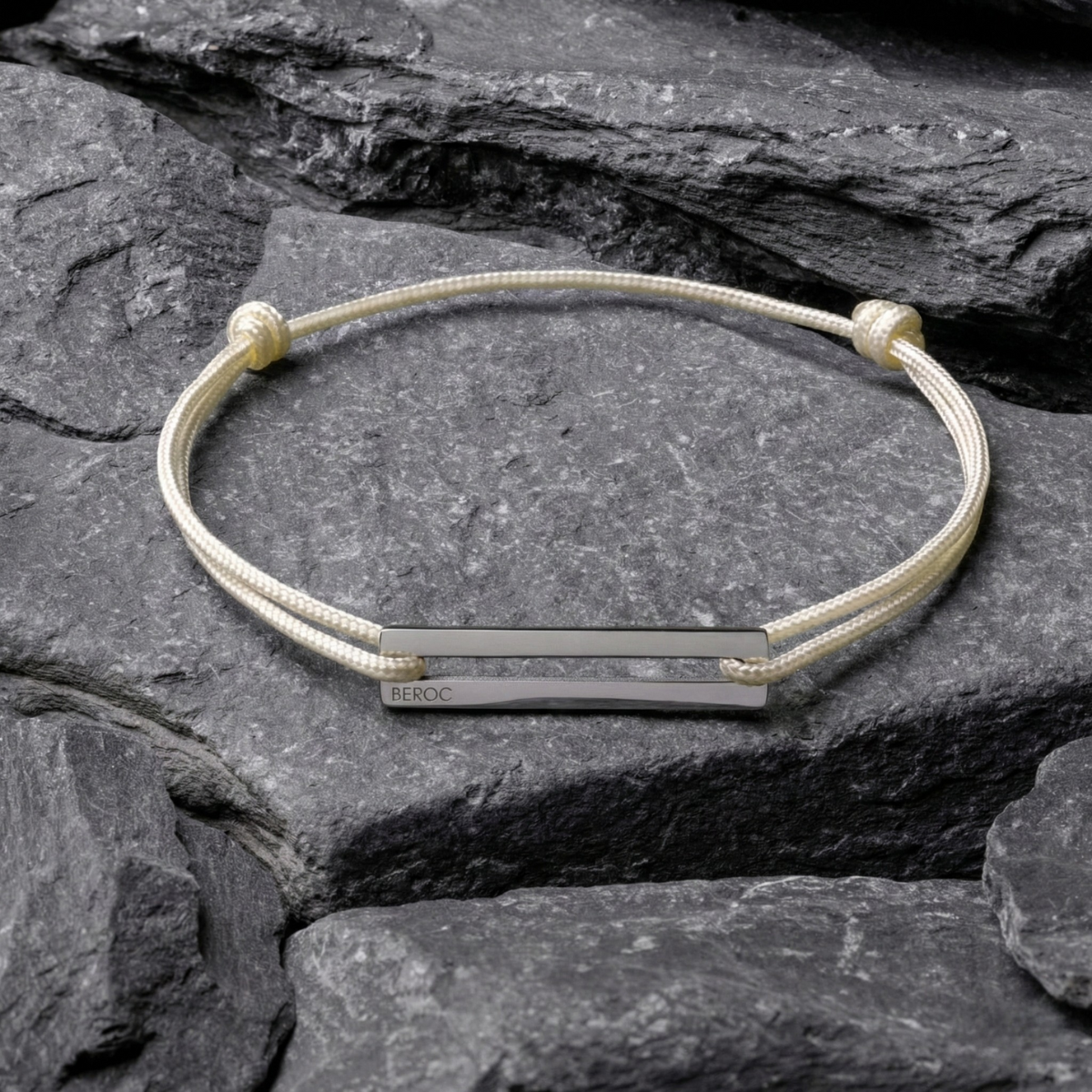 Ivory White Adjustable Rope Bracelet Kaia