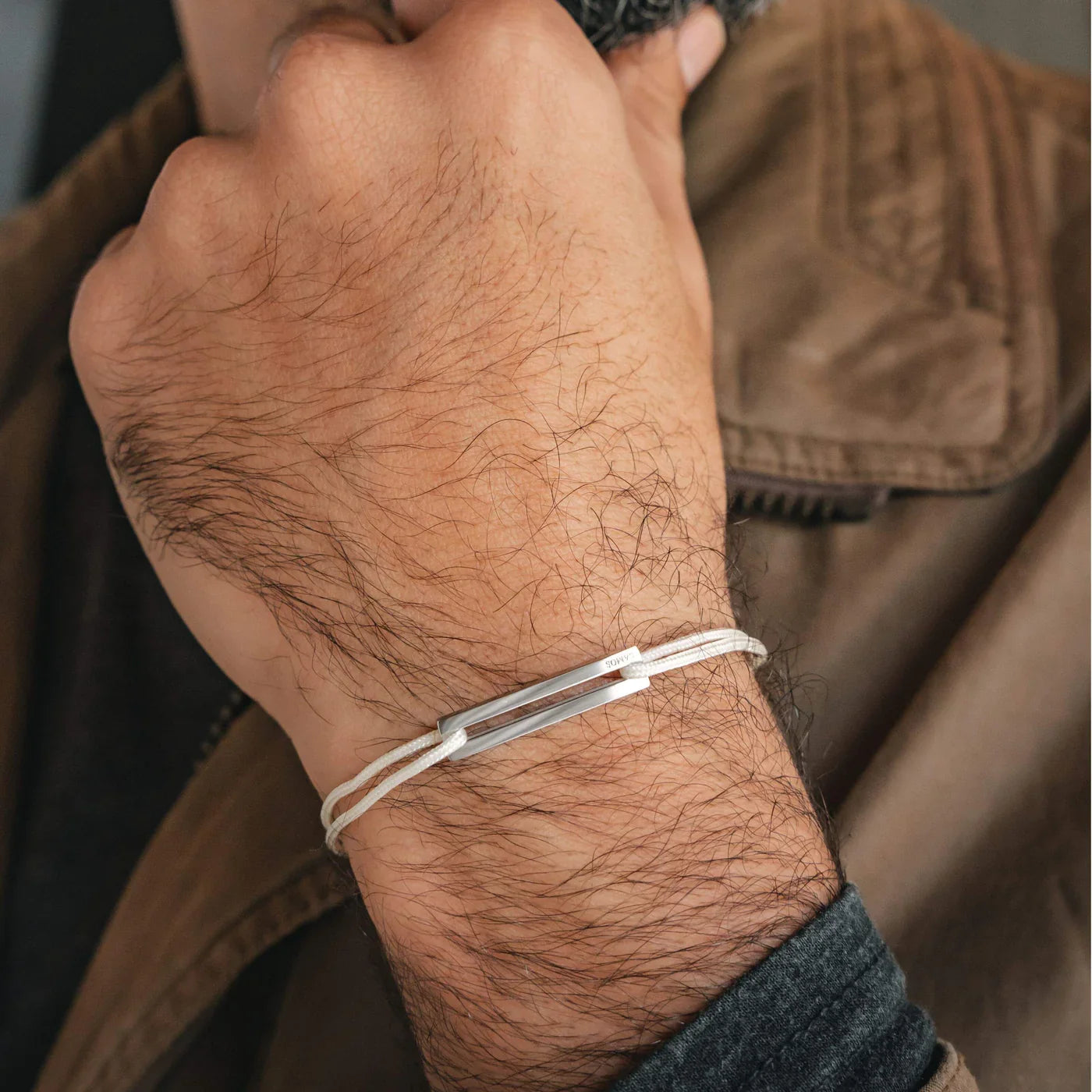 Ivory White Adjustable Rope Bracelet Kaia