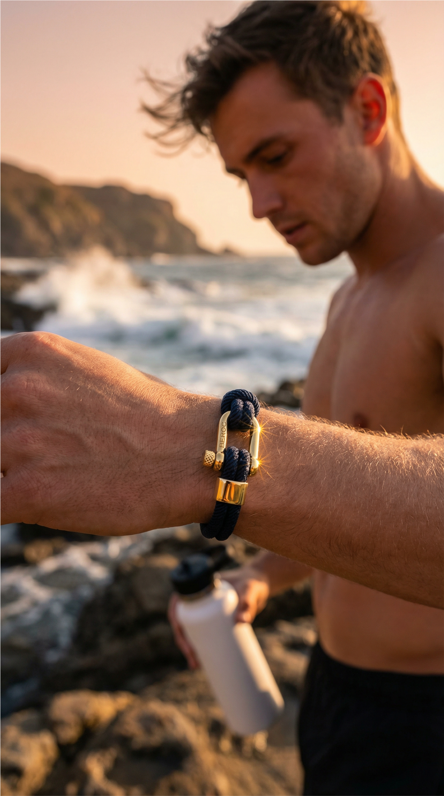 Malibu Gold Blue Rope Bracelet Kaia