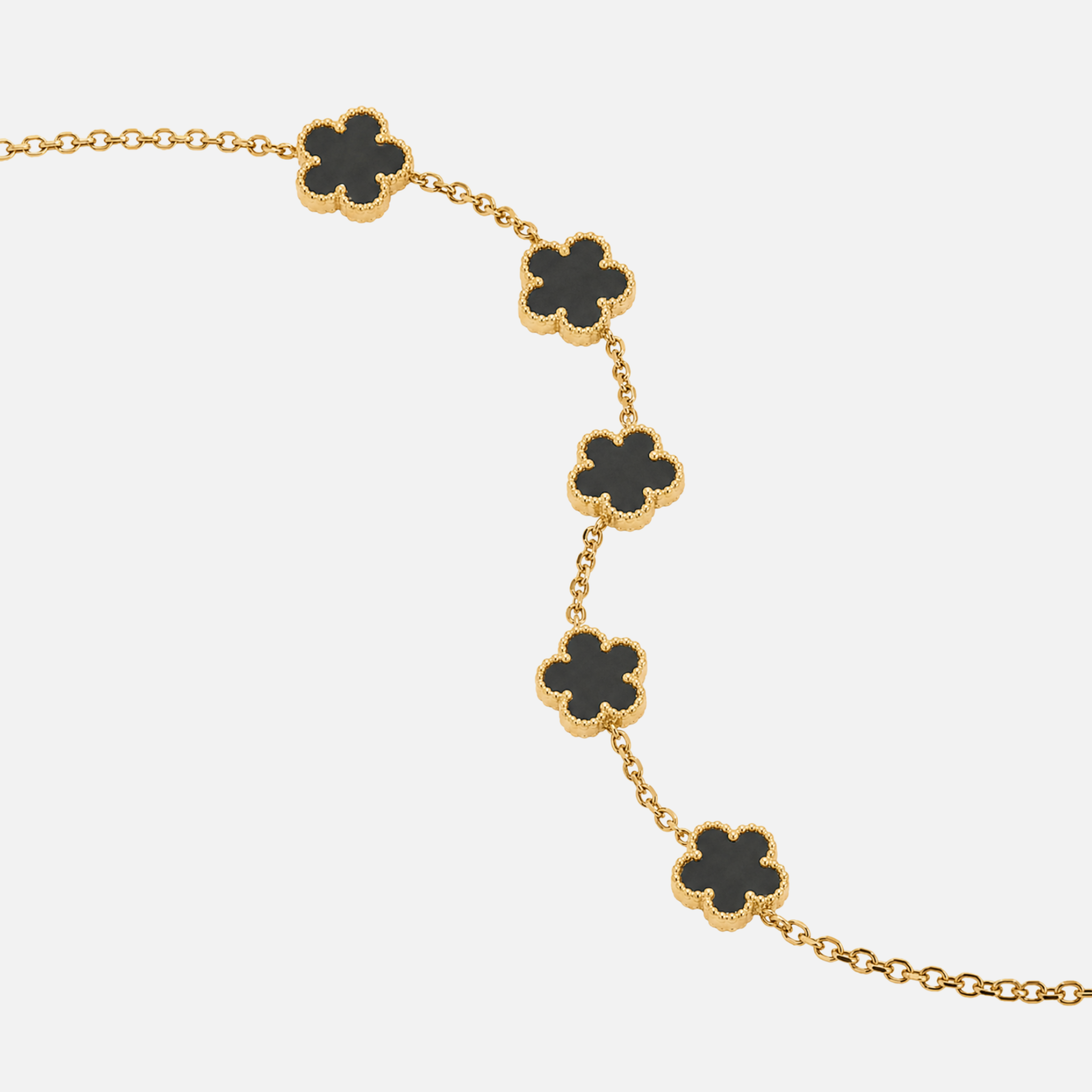 Pulsera Trèfle Oro y Ónix