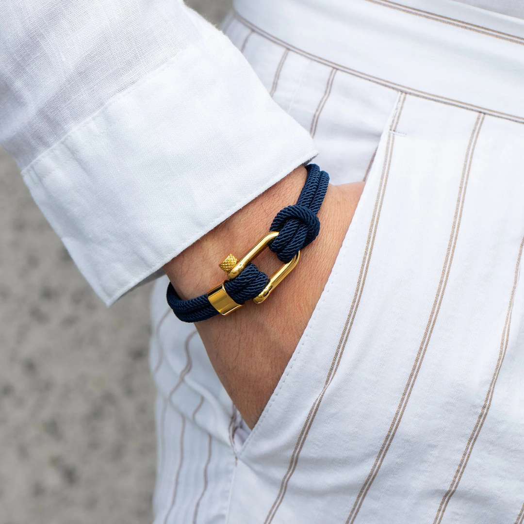 Malibu Gold Blue Rope Bracelet Kaia
