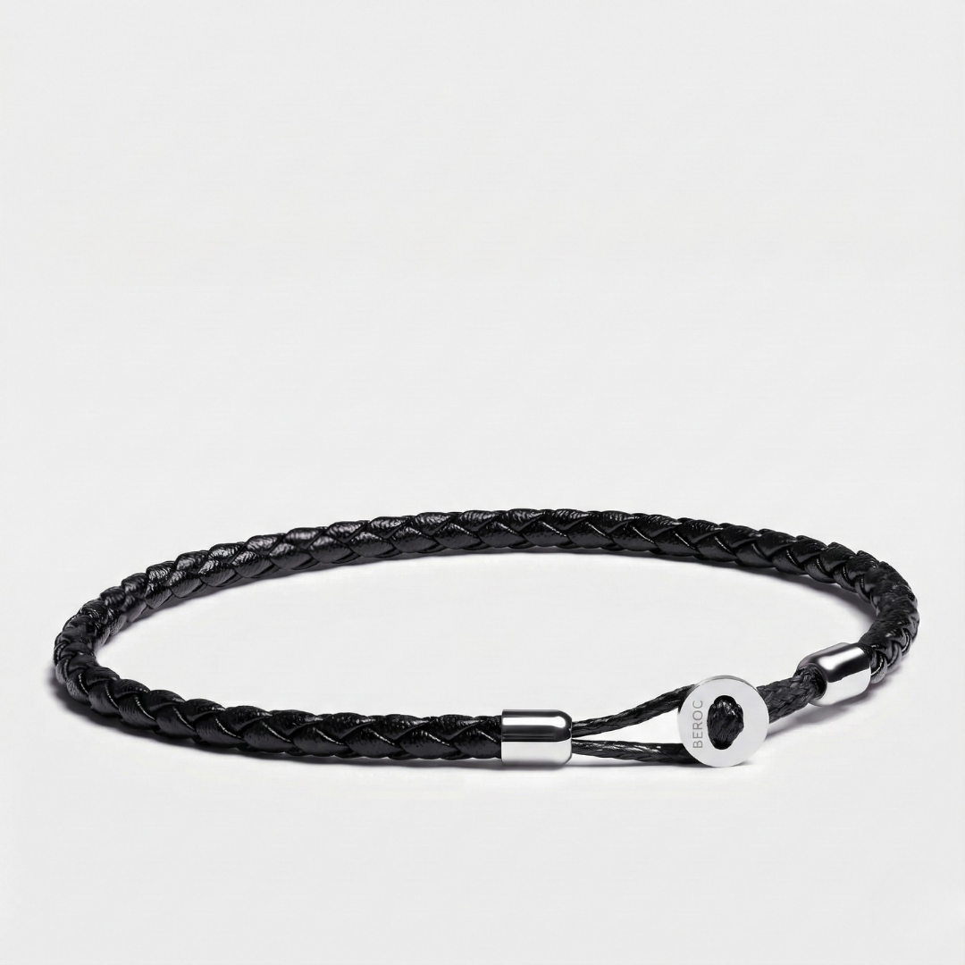 Uno Silver Minimalist Leather Bracelet Kaia