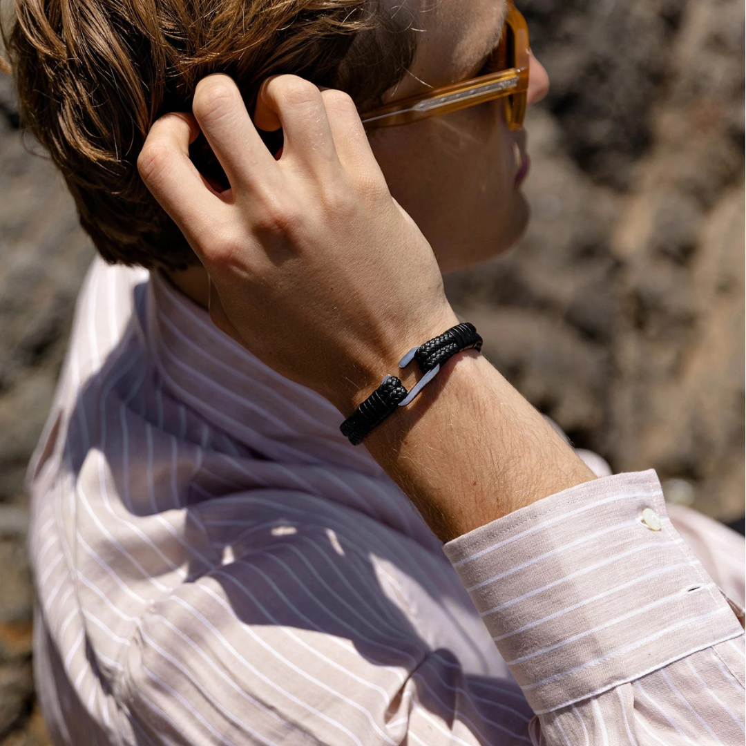 Noir Leather Bracelet Kaia