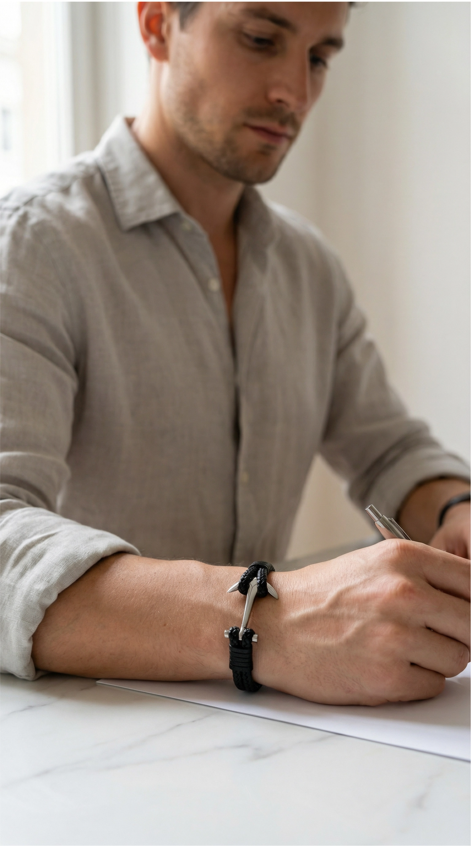 Anchor Leather Bracelet Kaia
