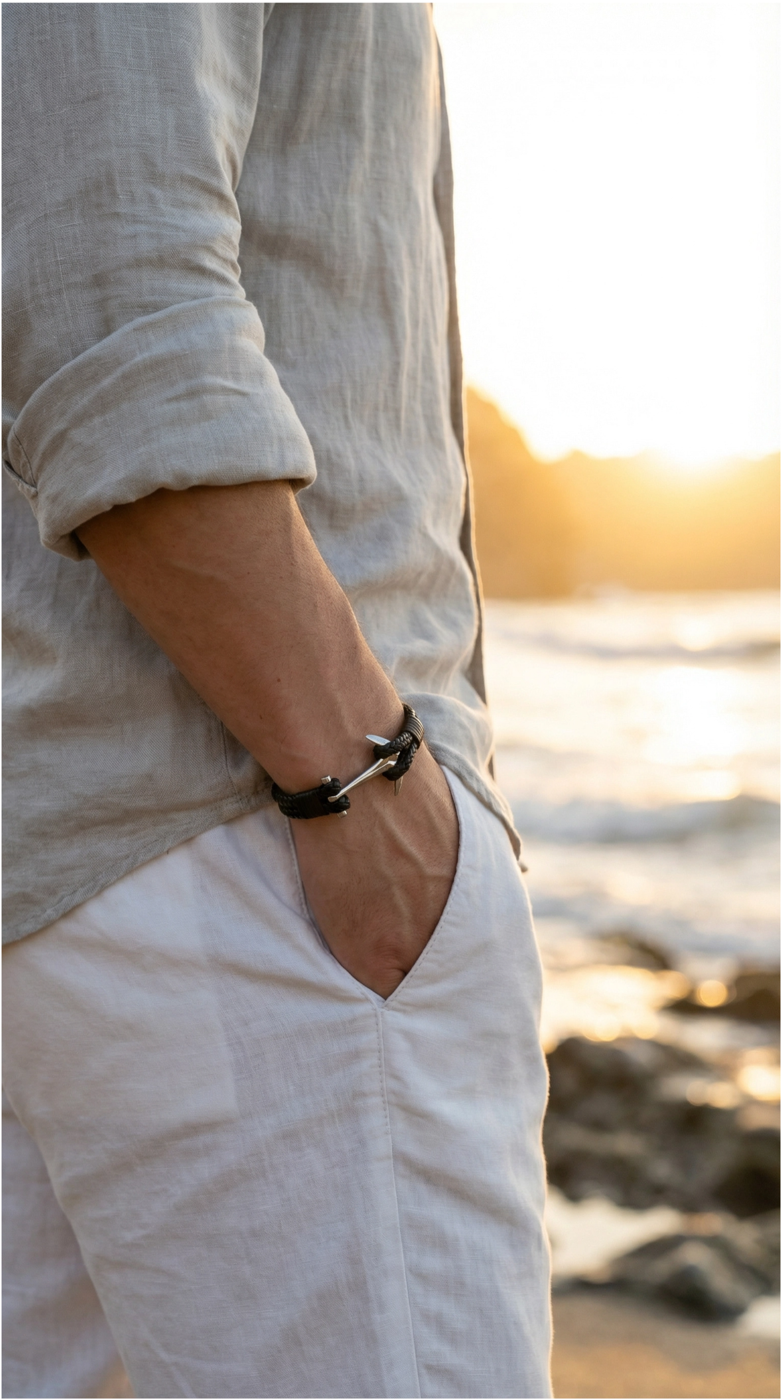 Anchor Leather Bracelet Kaia
