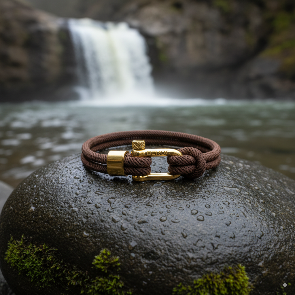 Malibu Gold Brown Rope Bracelet Kaia