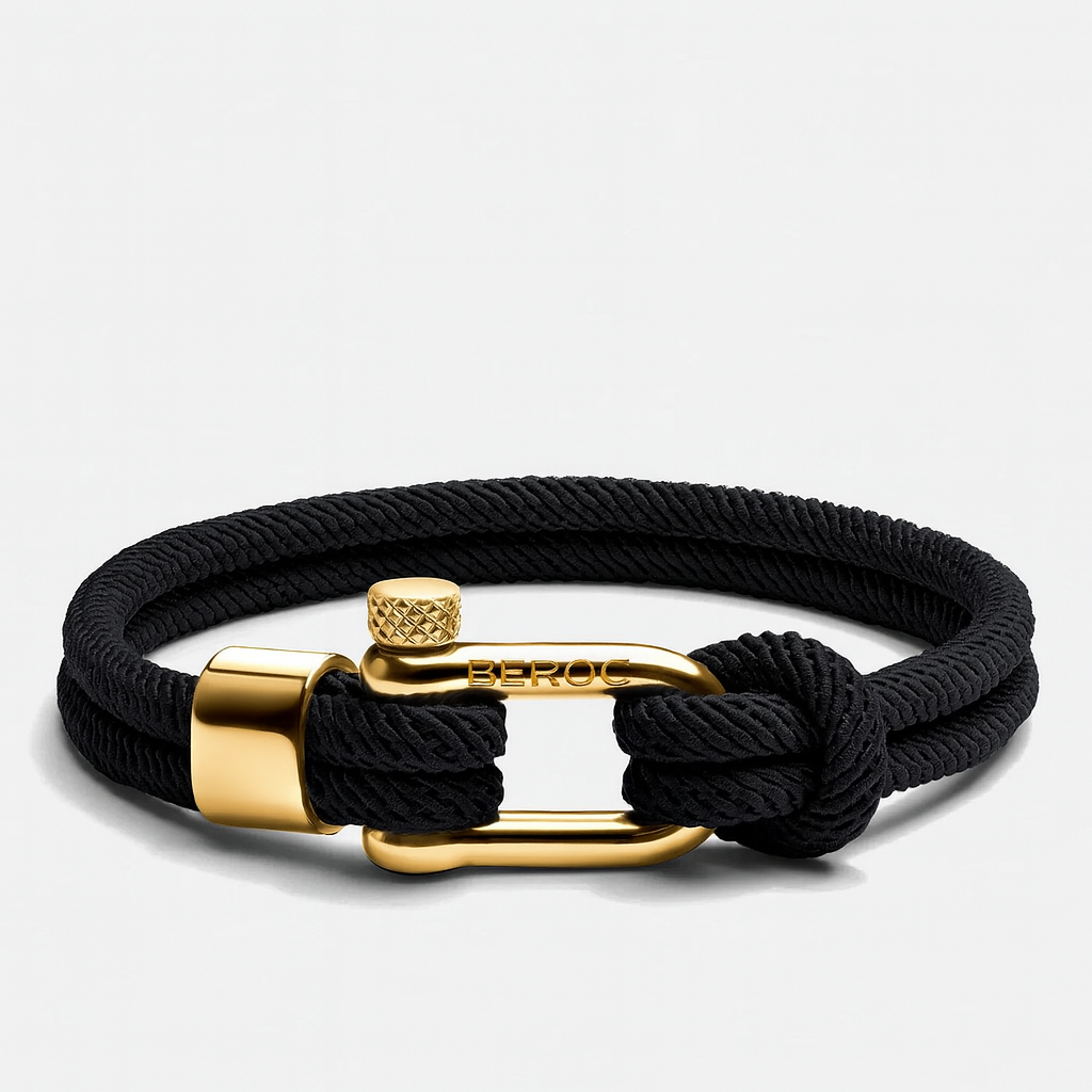 Malibu Gold Black Rope Bracelet Kaia