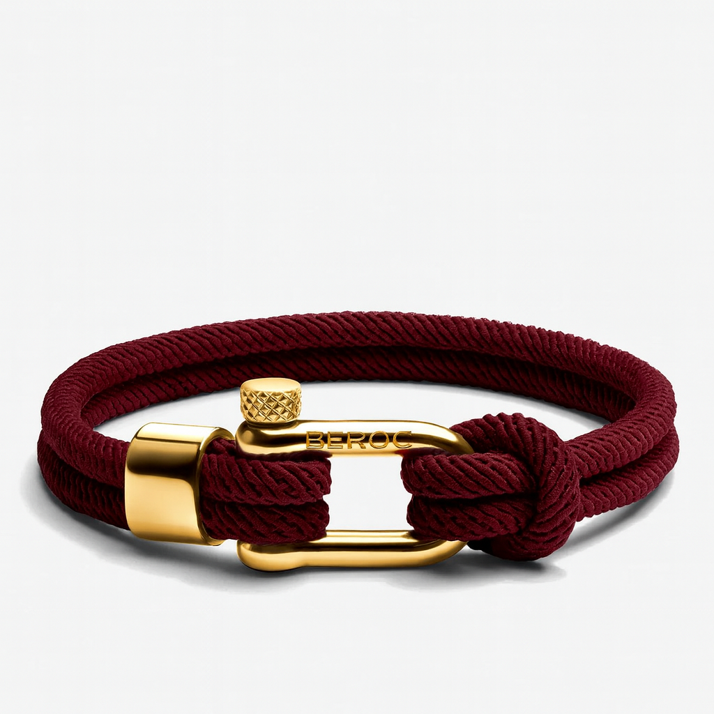 Malibu Gold Burgundy Rope Bracelet Kaia